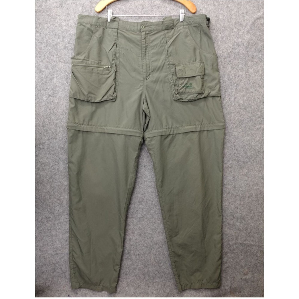 Green Convertible Cargo Pants Mens 44x35 2XLT Zip Off Utility‎ CABELAS Guidewear